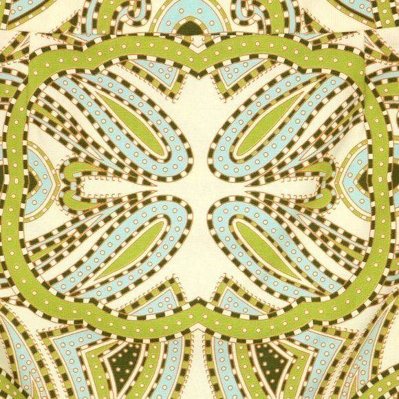 J. Crew Skirt Ivory‎ Green Blue Paisley Pockets 2 - Picture 12 of 12